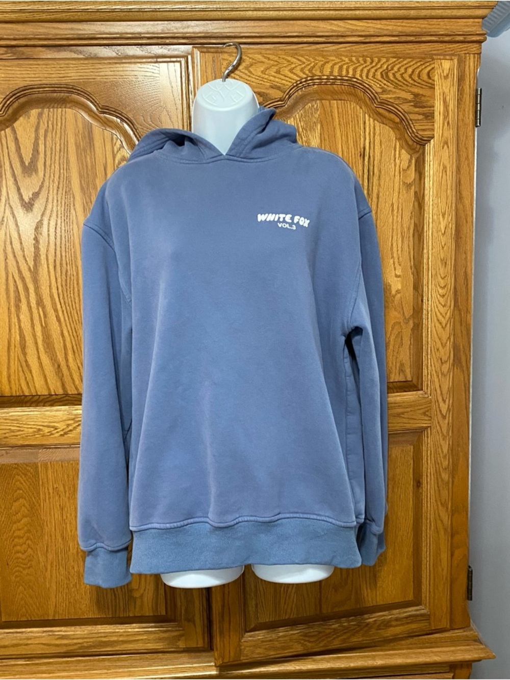 White Fox Vol.3 Women's Oversized Pullover Hoodie Size S/M Ocean Blue/White - Picture 10 of 16